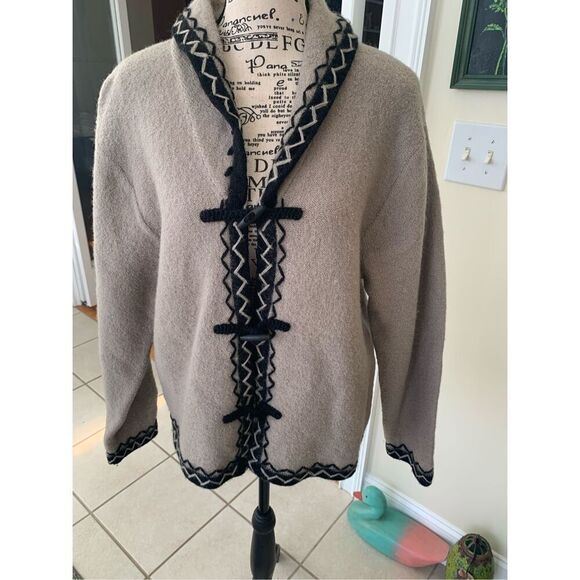 Nordic Design Tan & Black Wool Cardigan - Picture 11 of 11